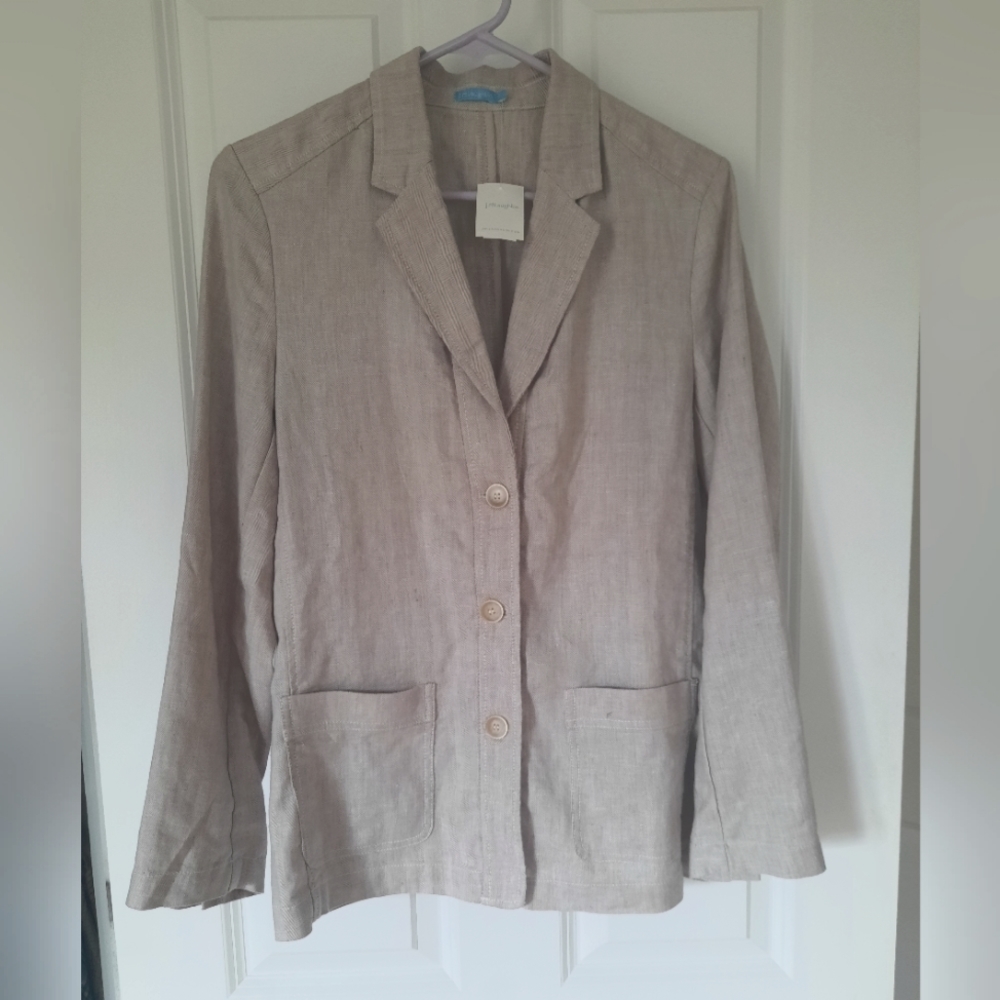 J McLaughlin Flint Linen-Blend Jacket size M